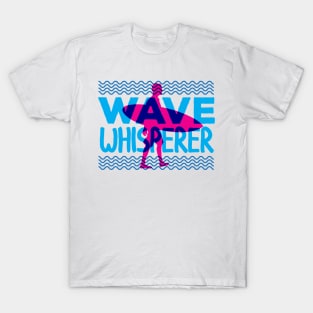 WAVE whisperer retro surfing overprint style T-Shirt